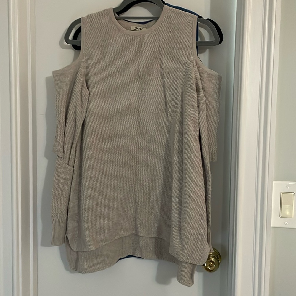 Sogi long lounge sweater with shoulder and elbow cut out